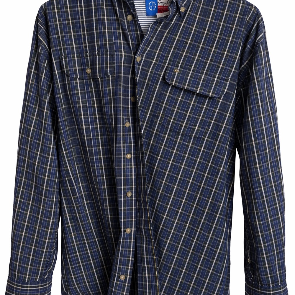 Wrangler George strait Blue and Yellow Plaid Casual Shirt